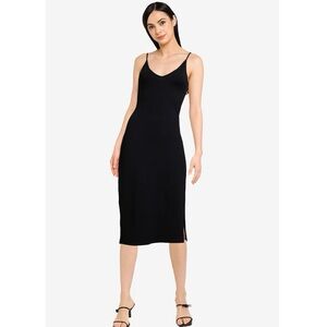 Abercrombie & Fitch Ribbed Knit Slip Midi Dress